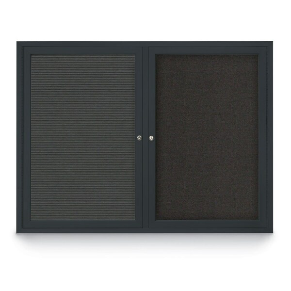 United Visual Products Corkboard, Forbo, 1 Door, 48 x 48" UV3035-SATIN-FORBO - main